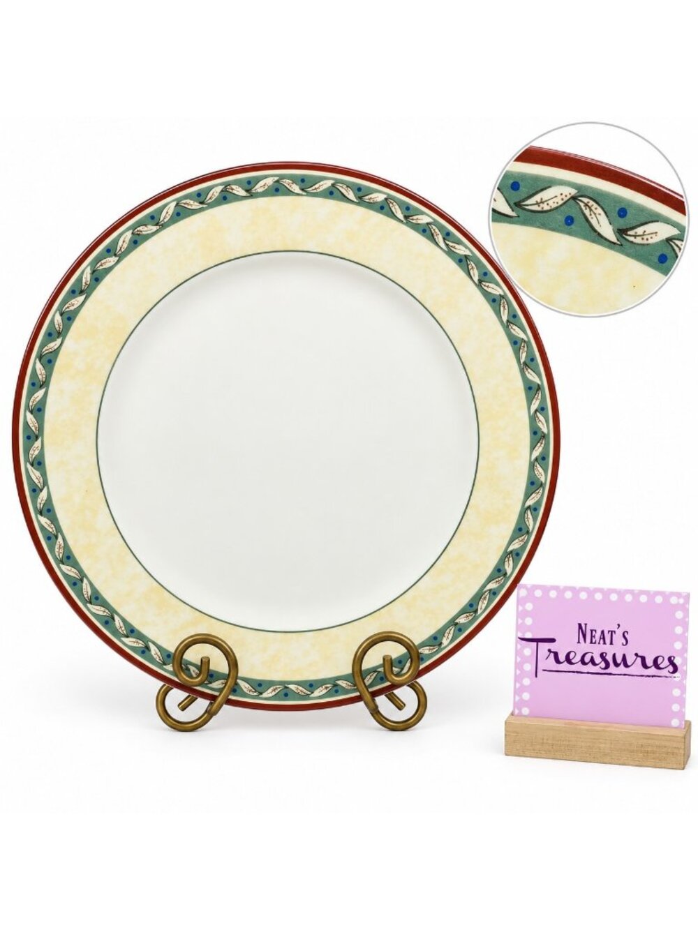 PTS international Interiors PROVENCE Fruit Leaves Porcelain Chop Plate Platter